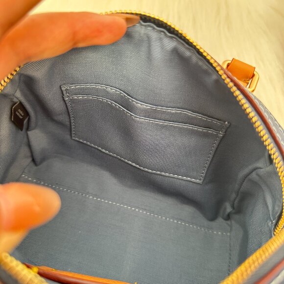 Coach Denim Monogram Mini Boston Bag, Shoulder, Crossbody, or Handbag - Picture 8 of 10